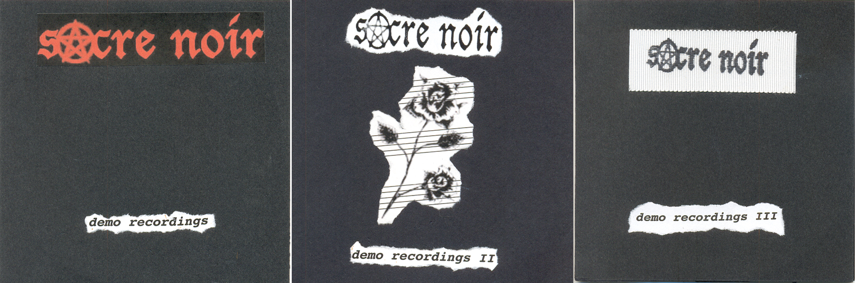 Sacre Noir EP covers triptych